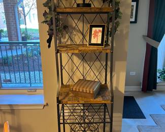 Wrought Iron and Granite Bakers Rack