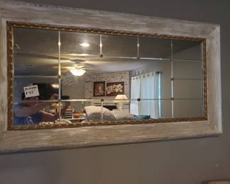 Beautiful 5 ft whitewashed mirror
