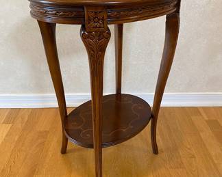 Italian Inlaid And Carved Side Table
