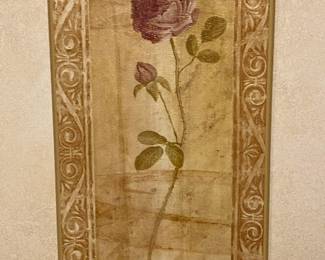 Fabrice De Villeneuve (French, B.1954) Still Life Rose Print, Edition 22/995
