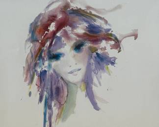 Shan Merry (French, B. 1938), "Amethysta, 2005, Seriolithograph On Paper
