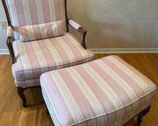 French Provincial Style Arm Chair And Ottoman

