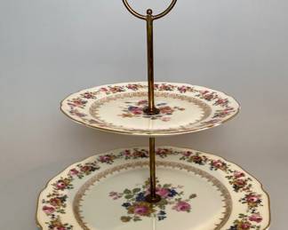 Royal Ivory "Windsor" Two Tier Cake Stand, Czechoslovakia
