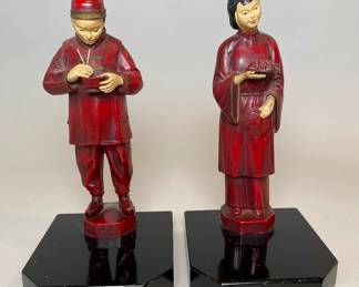 Chinese Couple Bookends, Circa 1930, Possiblr JB Hirsch
