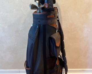 Burton Golf Bag With 12 Clubs: Ping Golf Clubs, Dunlop Max 357, Spalding Mark IV
