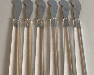 Vintage Acrylic And Stainless Steel Spreaders (6)
