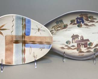 Sascha Brastoff (California 1918-1933) Mid Century Painted Ceramic Dishes
