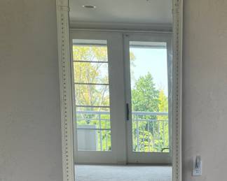 Ballard Designs Neo Classical Style Ivory Floor Mirror
