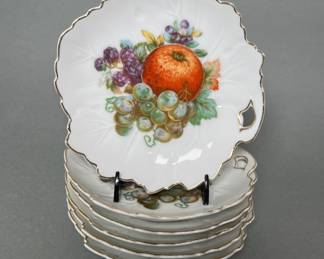 Japanese Fruit Decorated Leaf-shaped Plates (6)
