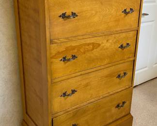 Vintage Chippendale Style Tall Chest Of Drawers Or Tall Dresser, Circa 1940
