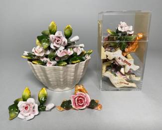 Floral Porcelain Place Card Holders
