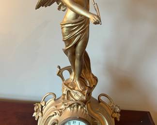 Vintage art nouveau brass cherub "Desire" clock