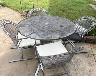 Assorted silver metal patio furniture