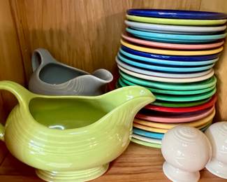 Fiesta gravy boats and small plates