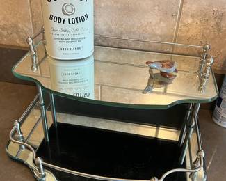 Mirror 2-tier bathroom shelf