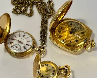Vintage pocket watches by Alpine, Arnex and Wakeman