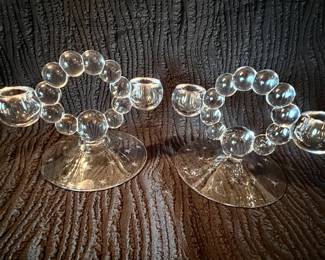 Imperial Glass double arm candle holders