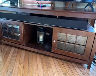 Wood entertainment cabinet