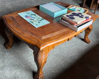 Wood clawfoot coffee table