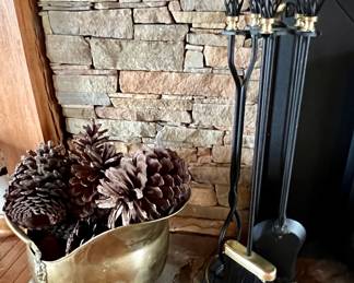 Brass fireplace accessories