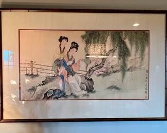 Framed Japanese watercolor