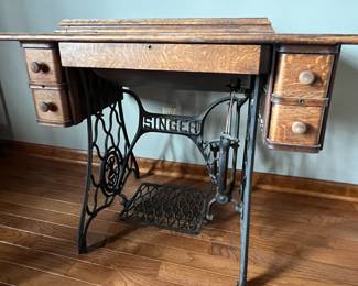 Antique Singer treadle sewing machine