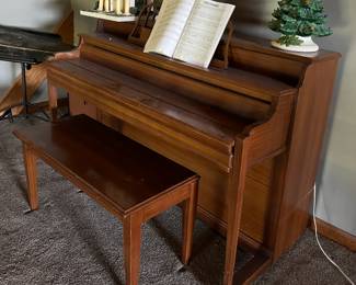 Vintage Kimball upright piano and bench