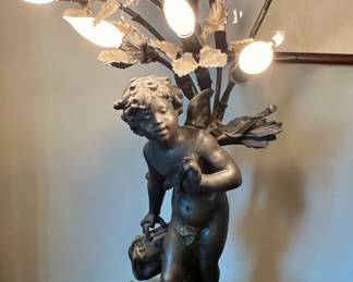 Bronze art deco fairy lamp
