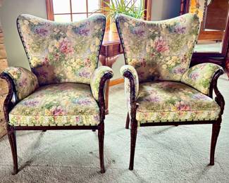 Vintage butterfly back armchairs