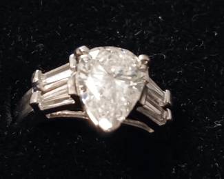Ladies platinum 2.58 carot diamond wedding set. 8.1 grams platinum. Appraised at $14,875.00 in June 2024 by Fountain City Jewelers.