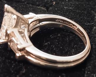 Ladies platinum 2.58 carot diamond wedding set. 8.1 grams platinum. Appraised at $14,875.00 in June 2024 by Fountain City Jewelers.