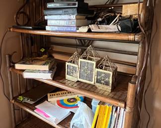 Wicker book shelf