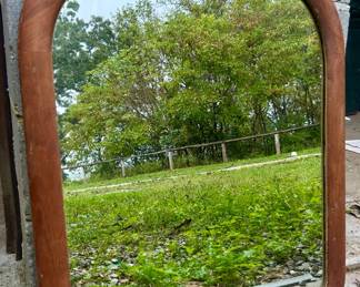 Large wood framed wall mirror