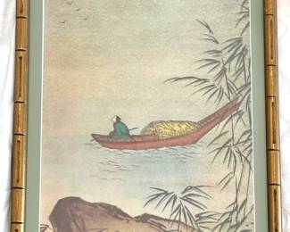 Original Asian Lithograph Print In Bamboo Frame
Lot #: 48