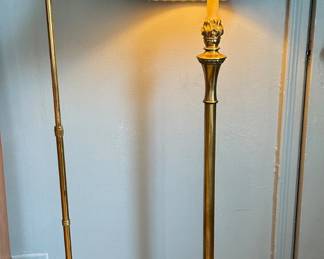 2 Vintage Metal Gold Tone Floor Lamps, 1 Extendable
Lot #: 162
