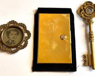 Vintage Monogramed Card Holder, Small Picture Frame & Monogrammed Decorative Key
Lot #: 130