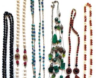 6 Vintage Beaded Necklaces, 2 With Natural Stone
Lot #: 151