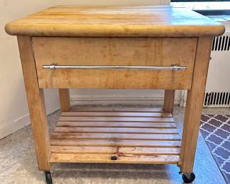 Large Kitchen Butcher Block On Casters With Extension
Lot #: 61