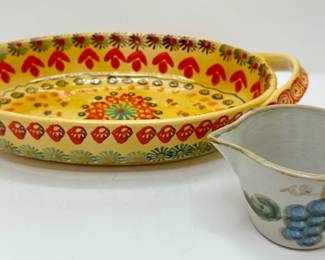Winterthur Italian Serving Dish & Small Hand Painted John B Taylor Creamer, Signed
Lot #: 41