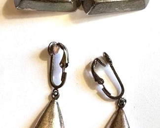 2 Pairs Vintage Sterling Silver Clip-On Earrings
Lot #: 111