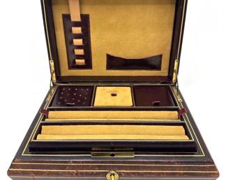 Vintage Italian Leather Jewelry Box With Removable Tray & Key
Lot #: 40