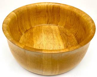 2 Large Salad Bowls: Glass & Solid Wood
Lot #: 126