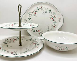 Vintage Pfaltzgraff Christmas Set: Platter, Bowl & 2 Tier Dessert Tray
Lot #: 51