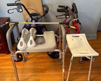 Medical Equipment: Walkers, Commode, Bathroom Scale & More
Lot #: 225