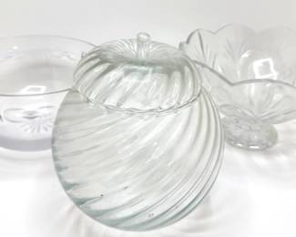 2 Large Vintage Crystal Bowls & Large Covered Jar
Lot #: 133