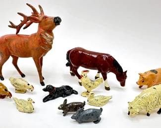 12 Vintage Lead Animals, Including Johilco Pig, Mostly From England
Lot #: 119