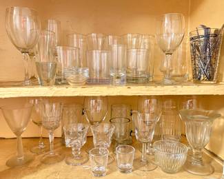 Over 50 Assorted Glasses: Wine, Shot, Rock, Small Bowls & More
Lot #: 155