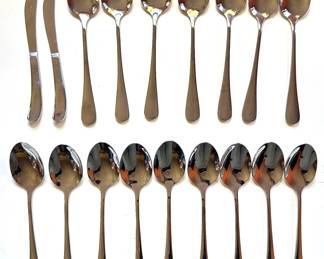 16 New Stainless Steel Spoons & 2 Spreaders, Never Used
Lot #: 75