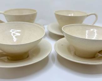 New Set 4 Handmade Teacups With Large Saucers, Signed
Lot #: 100