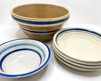 Large Stoneware Mixing Bowl, Set 4 New Bowls From Roseville, OH & Basic Home Bowl
Lot #: 44